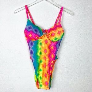 Vintage Pacific Connection One Piece Tie Dye Swimsuit
